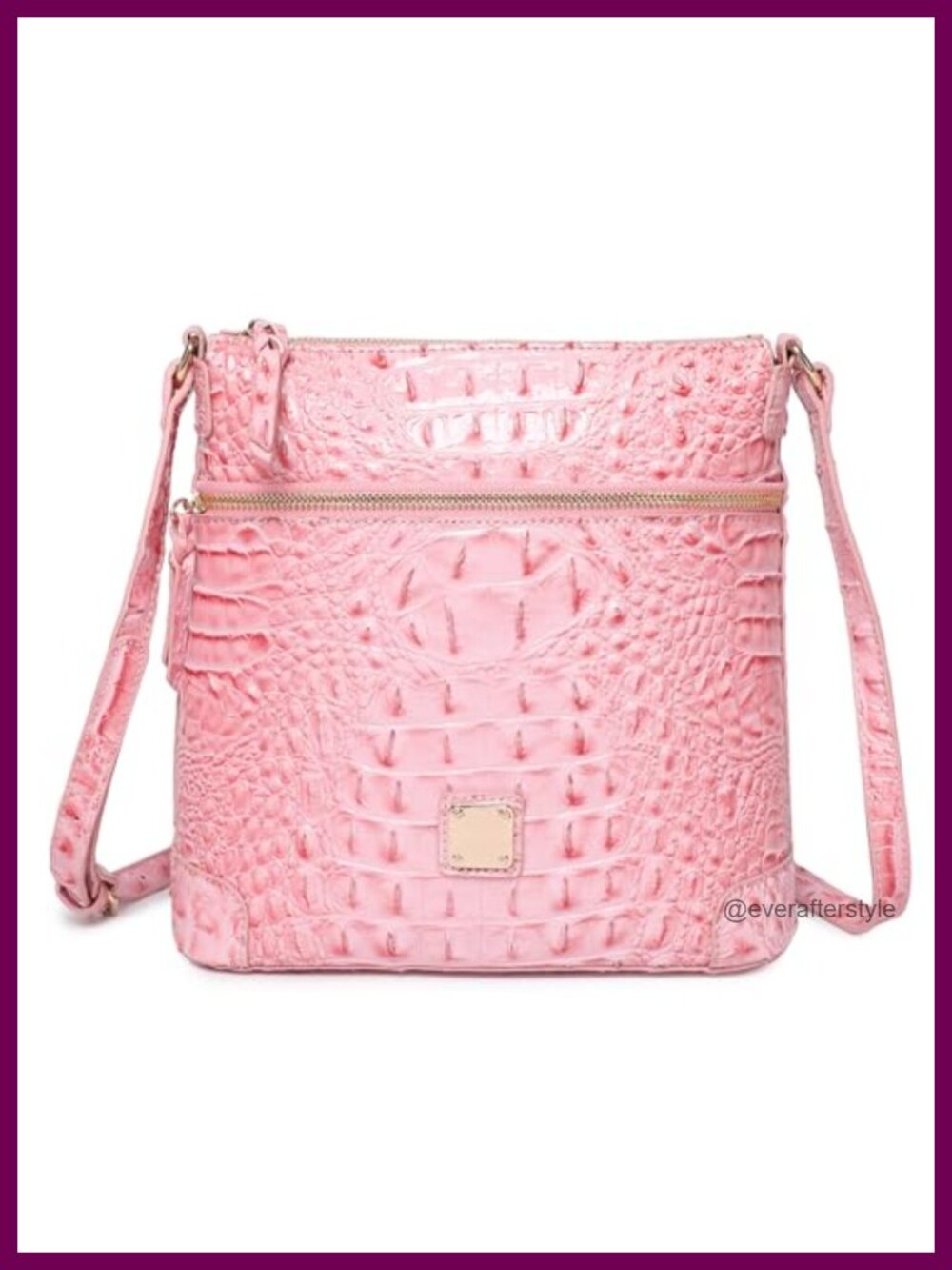 Women Crocodile Texture Satchel Handbag - Faux Leather Crossbody Shoulder Bag